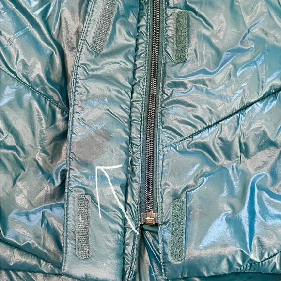 Columbia Omni Heat Womens Sz.Sm. Teal Puffer Coat Removable Faux Fur Lined Hood - Picture 4 of 12